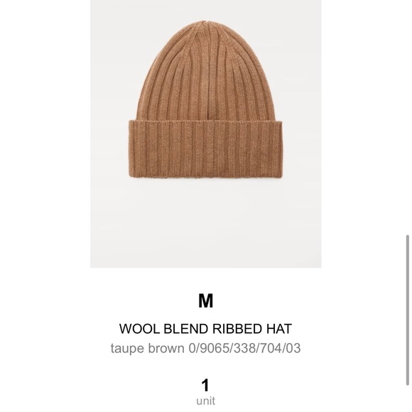 Zara Accessories - Zara taupe Brown Wool Blend Hat